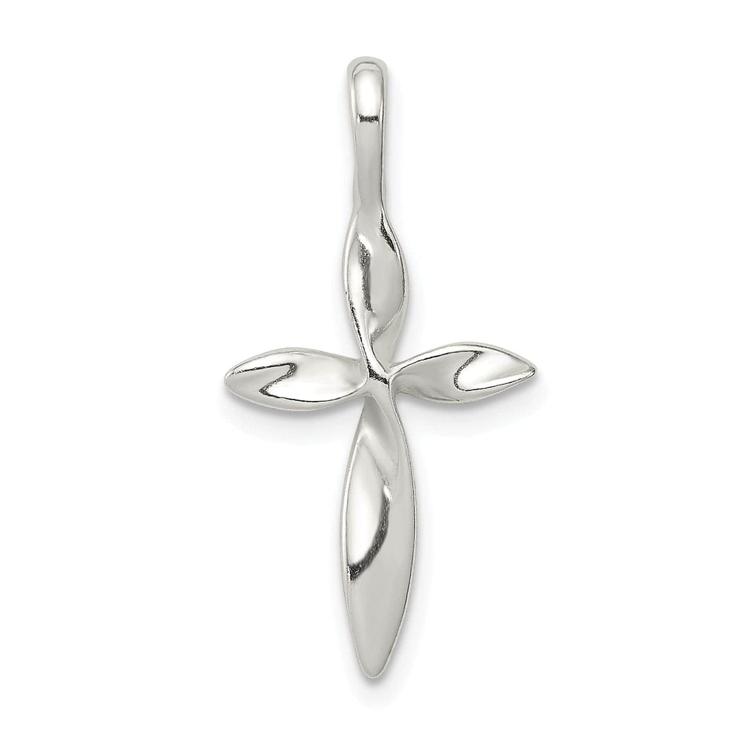Sterling Silver Polished Twisted Cross Pendant