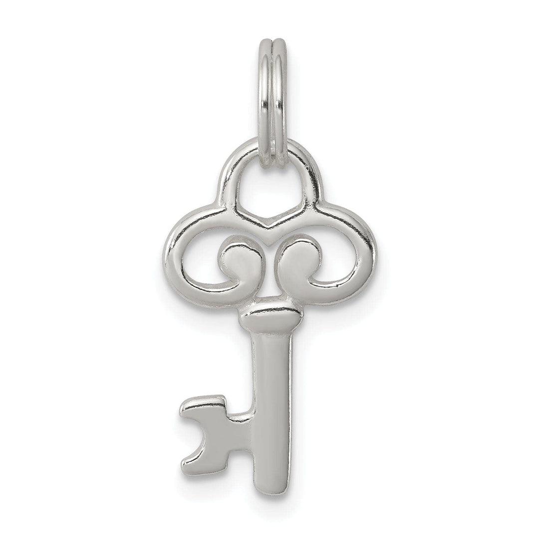 Sterling Silver Polished Key Charm Pendant