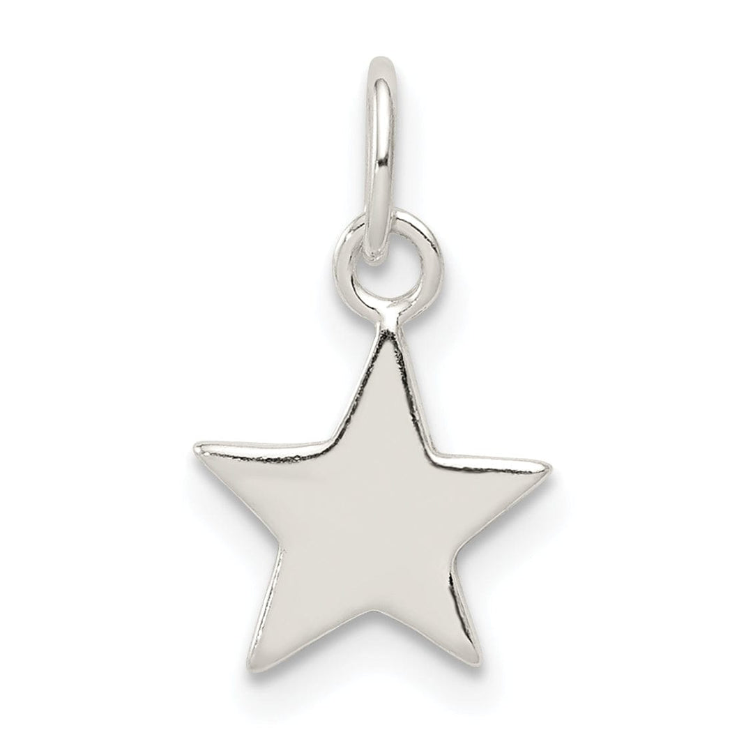 Solid Sterling Silver Star Charm Pendant