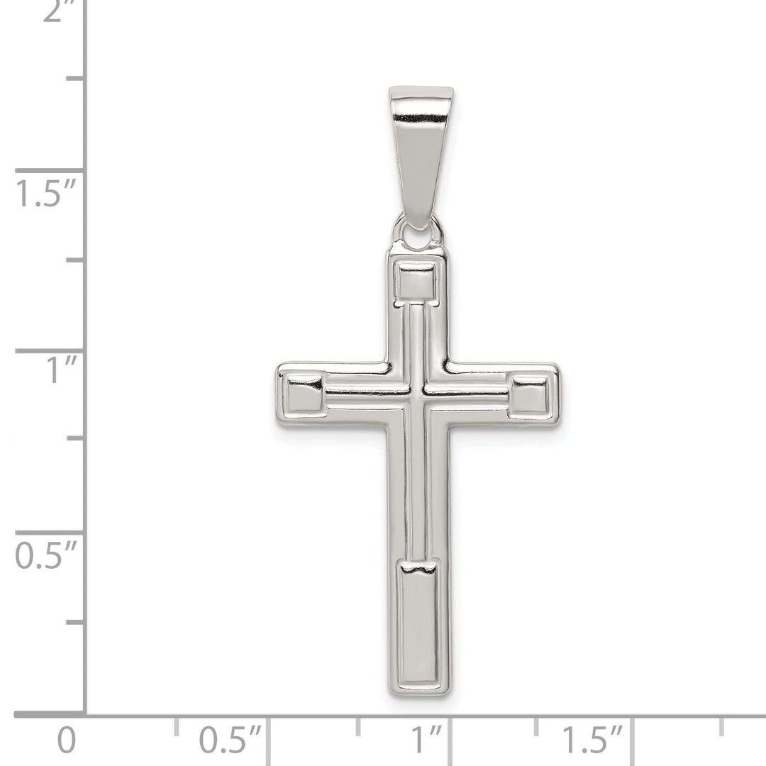 Sterling Silver Polished Latin Cross Pendant