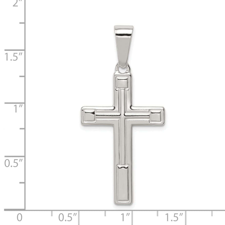 Sterling Silver Polished Latin Cross Pendant