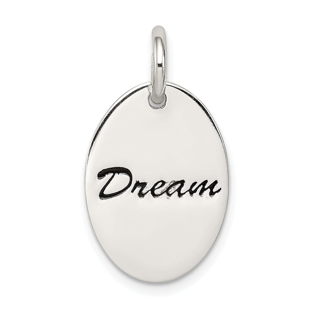 Silver Solid Polished Enamel Dream Oval Charm