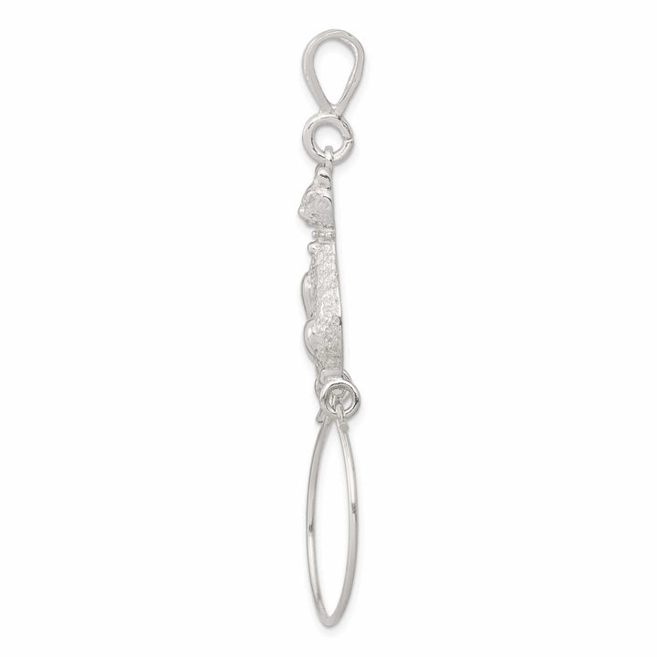 Sterling Silver Sitting Cat Charm Holder Charm
