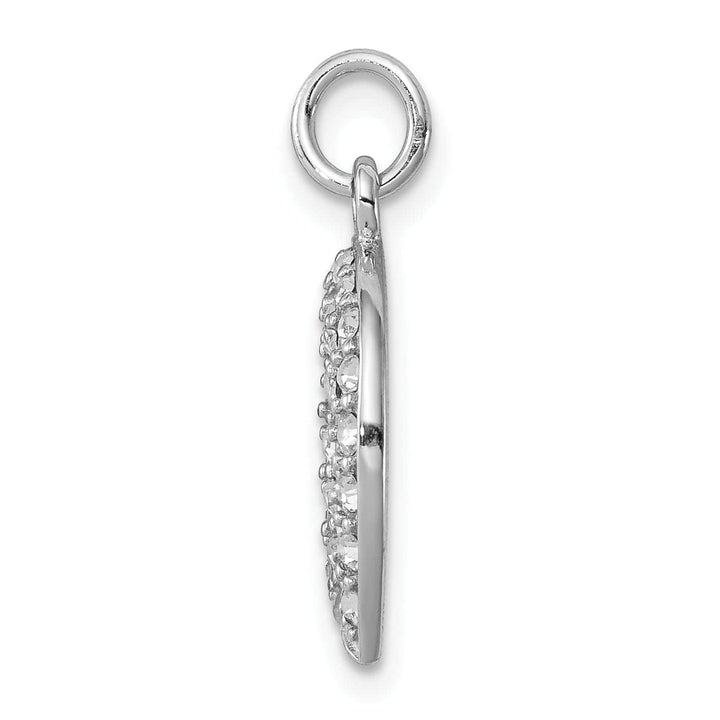 Sterling Silver Polish Horseshoe Crystal Charm
