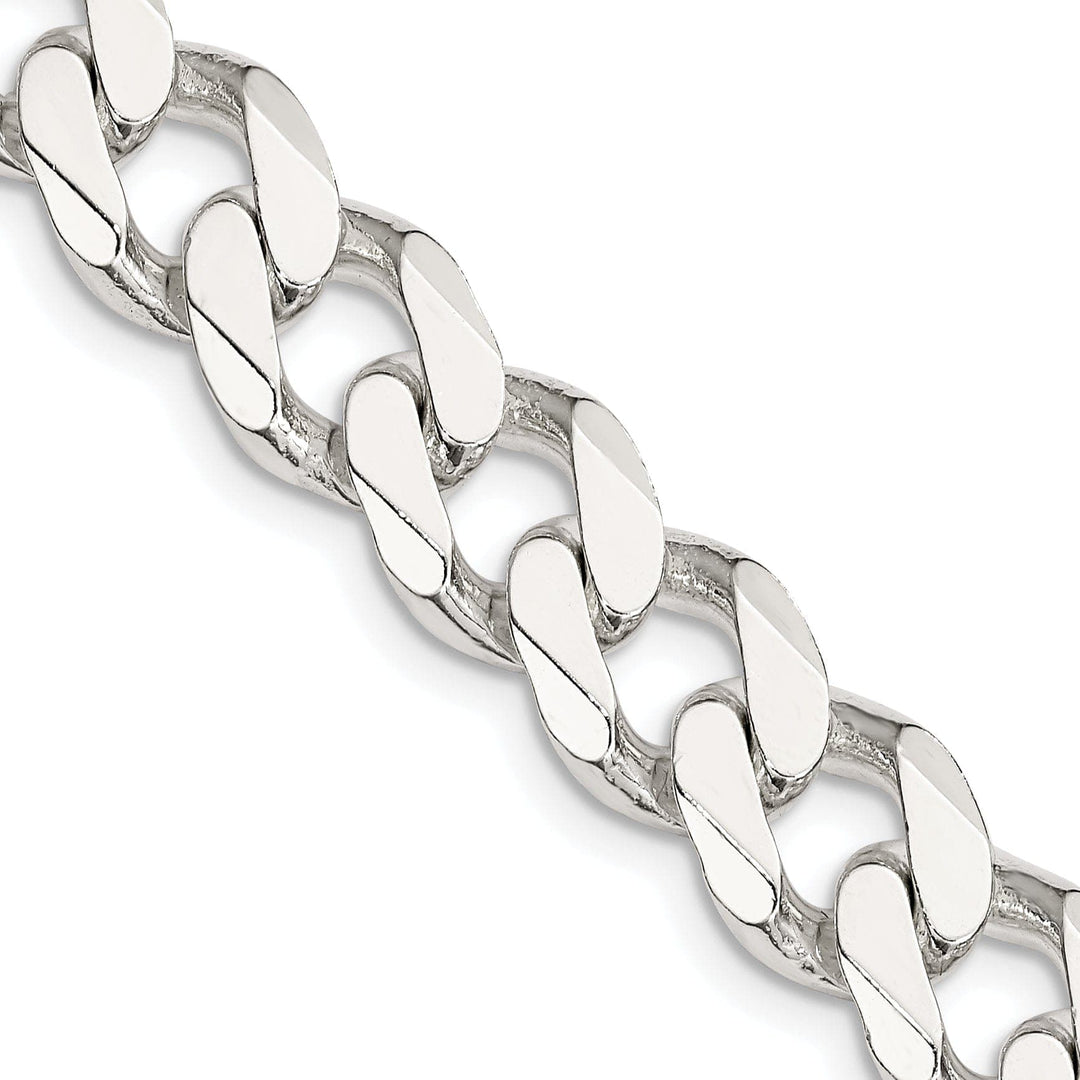 Silver Polished 11.00-mm Solid Curb Link Chain