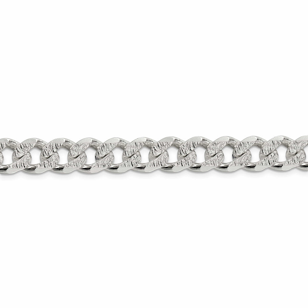 Silver 10.50-mm Solid Pave Link Curb Chain