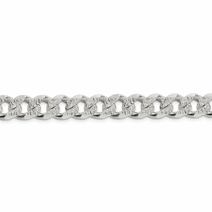 Silver 10.50-mm Solid Pave Link Curb Chain