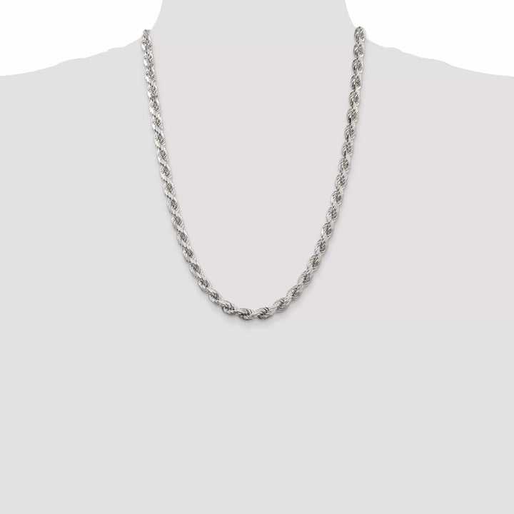 Silver Polished D.C 8 Sides 7.00-mm Rope Chain