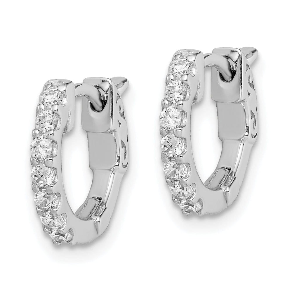 Sterling Silver CZ Small Hoop Earrings