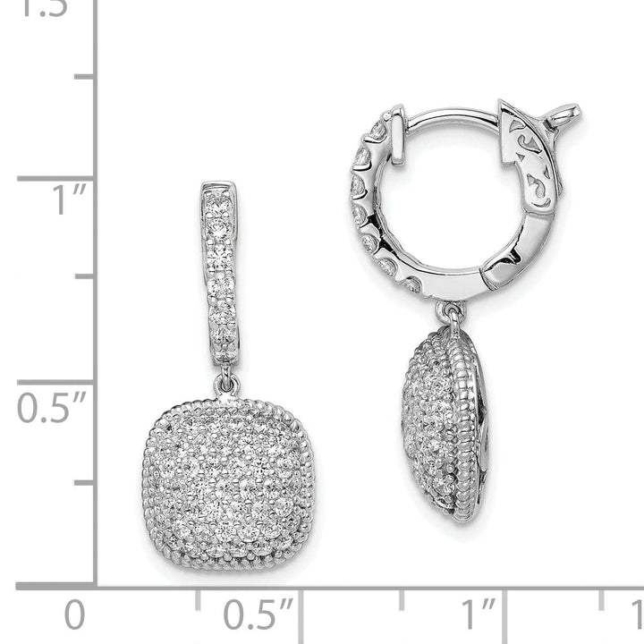 Sterling Silver Hoop Square Earrings