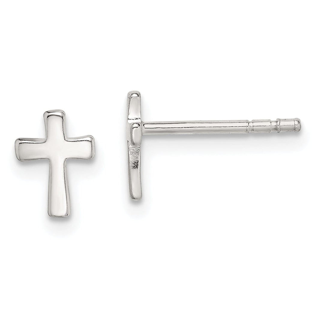 Sterling Silver Cross Mini Post Earrings