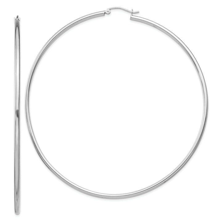Sterling Silver Hollow Hoop Hinged Earring
