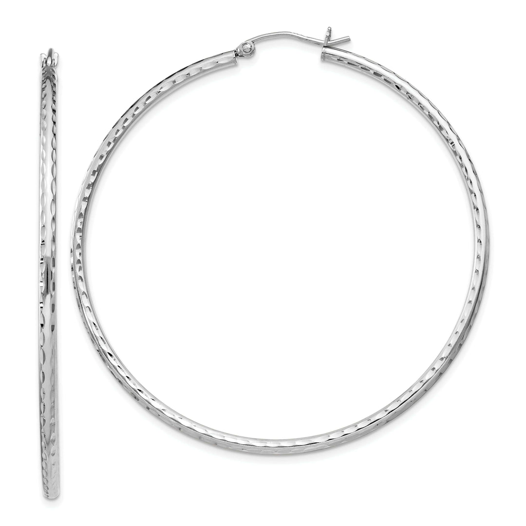 Silver D.C Hollow Round Hoop Wire Cluch Earring