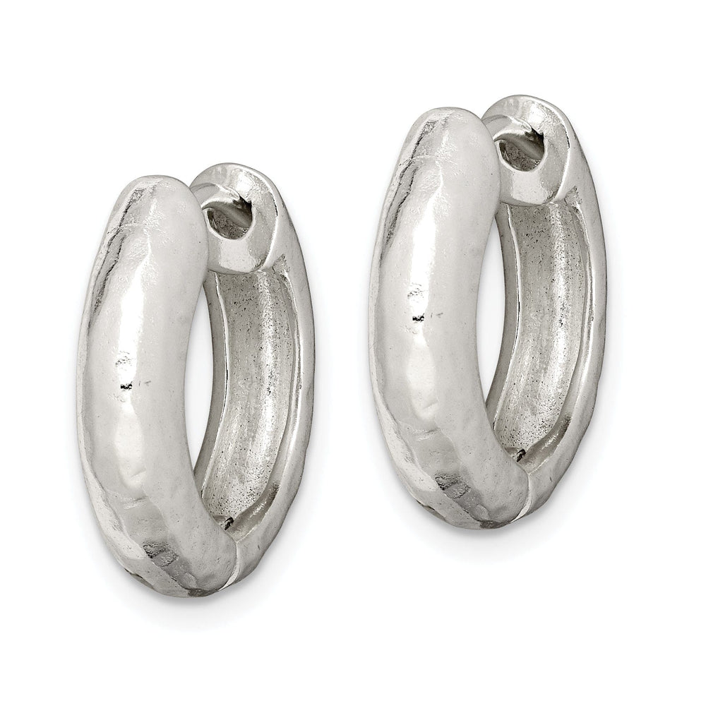 Sterling Silver Polished Finish Hinged Hoop Earrings