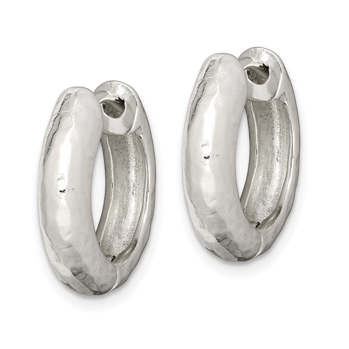 Sterling Silver Polished Finish Hinged Hoop Earrings