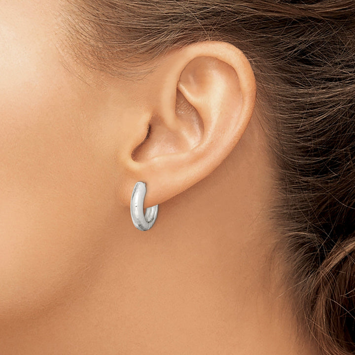 Sterling Silver Polished Finish Hinged Hoop Earrings