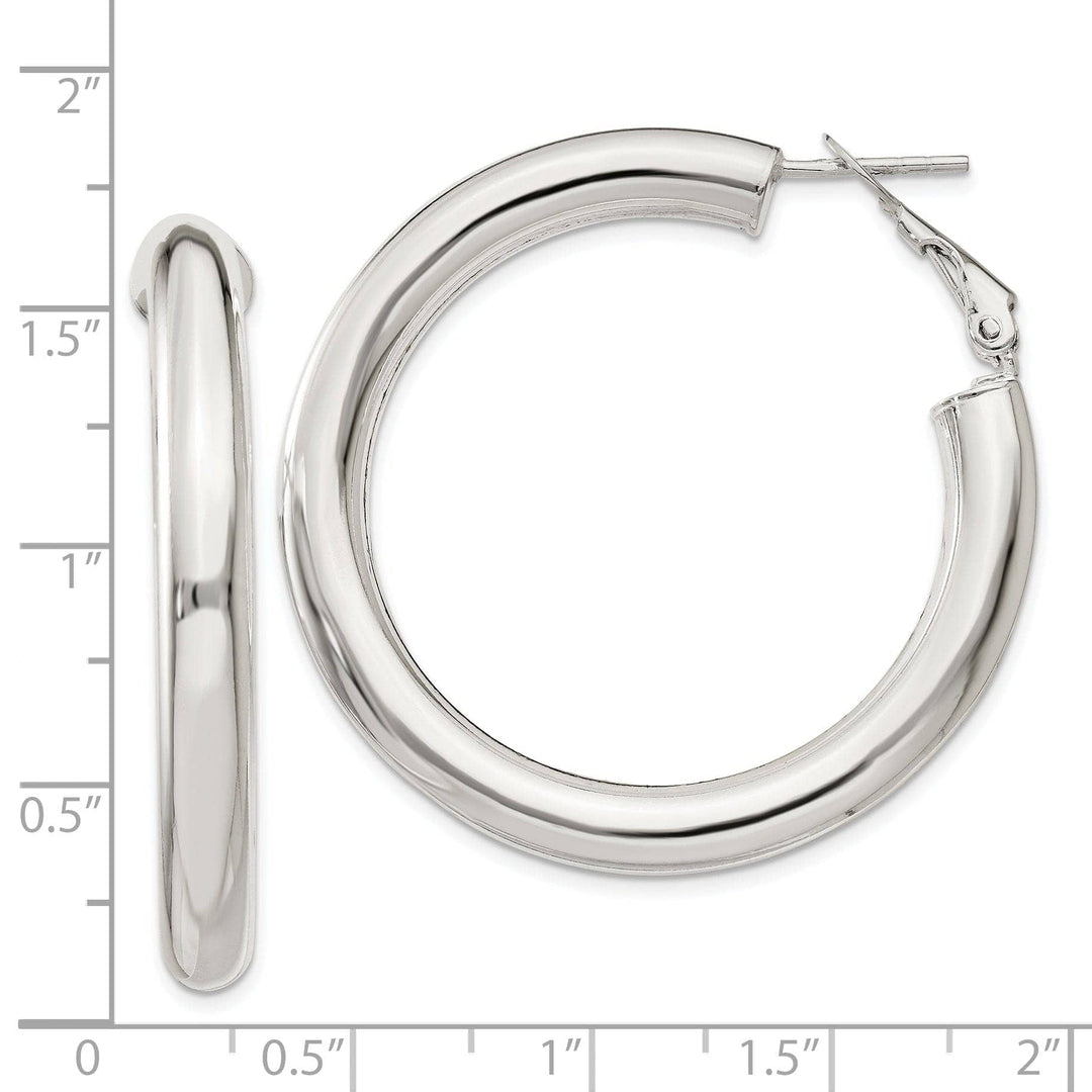 Sterling Silver Polished Finish Hollow Omega Back