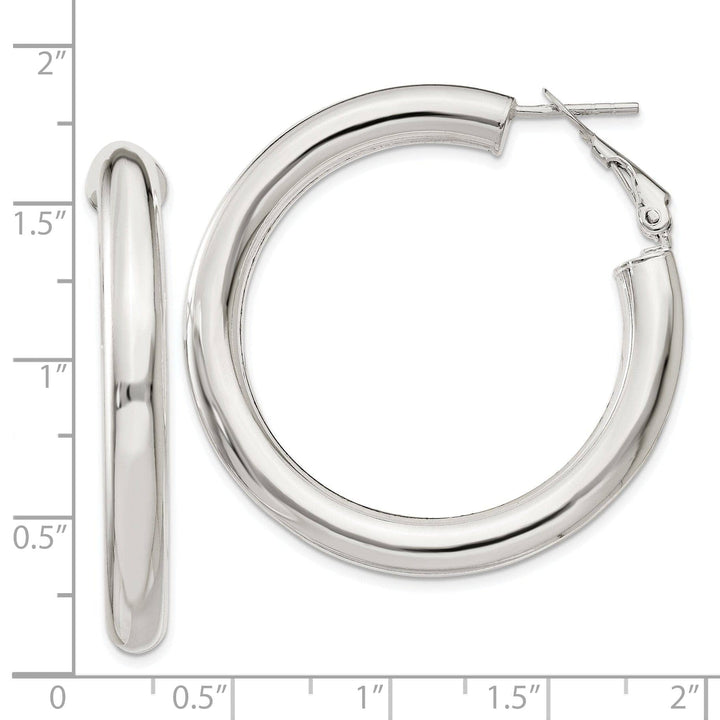Sterling Silver Polished Finish Hollow Omega Back