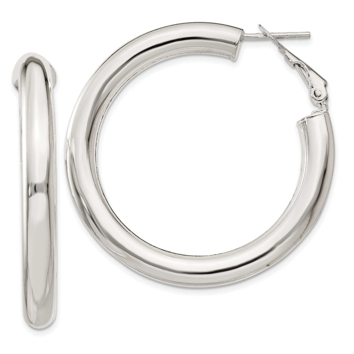 Sterling Silver Polished Finish Hollow Omega Back