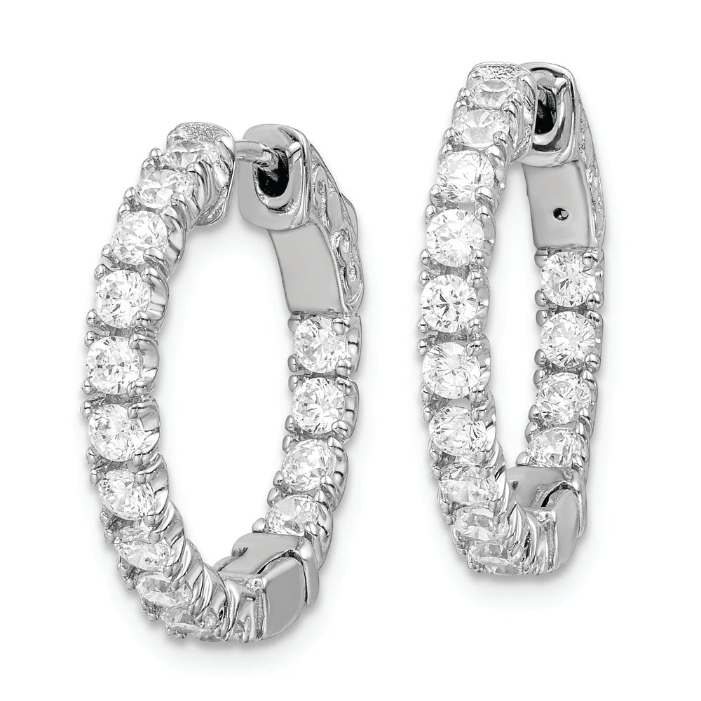 Sterling Silver CZ Hoop Earrings