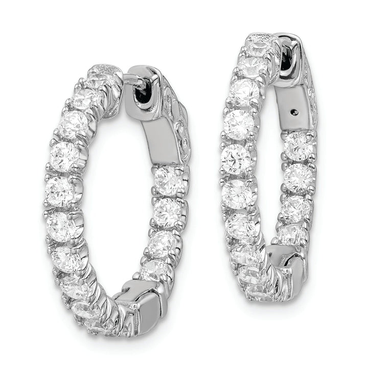 Sterling Silver CZ Hoop Earrings