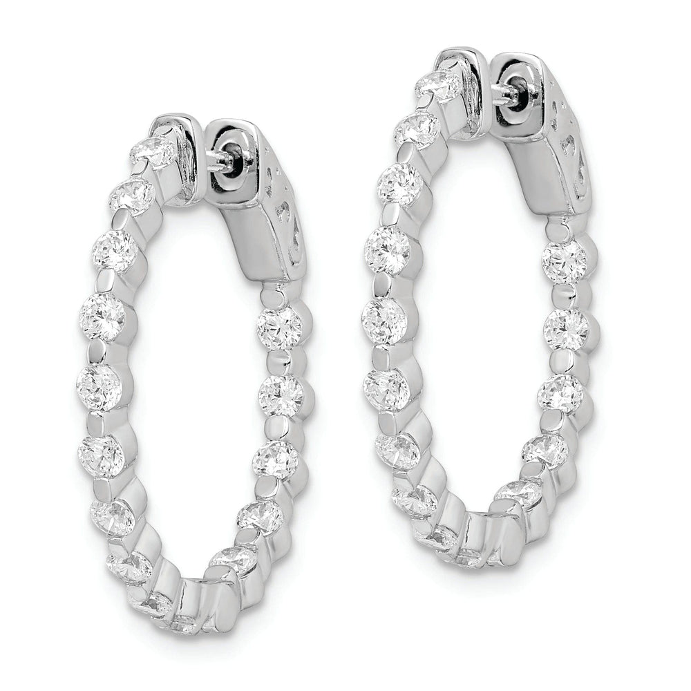 Sterling Silver CZ Hoop Earrings