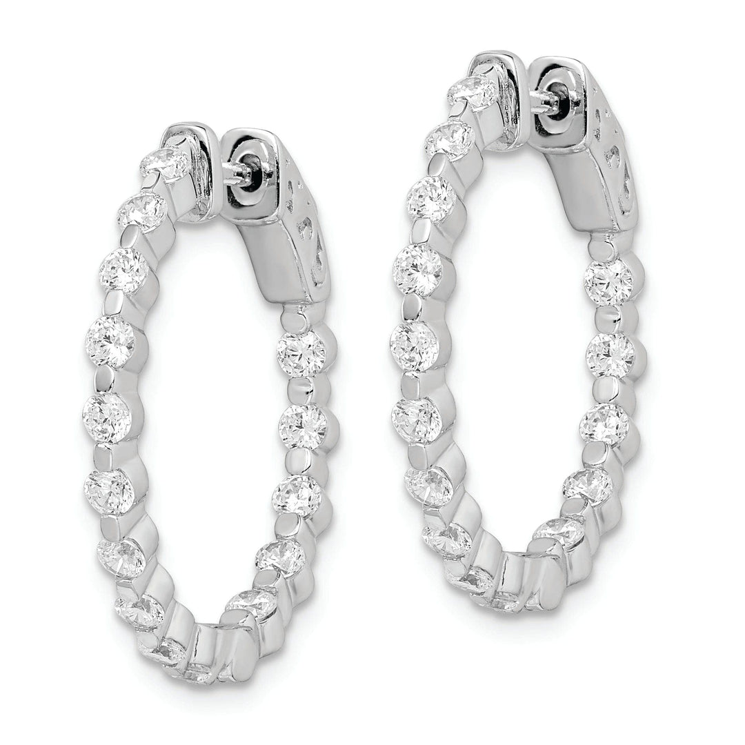 Sterling Silver CZ Hoop Earrings