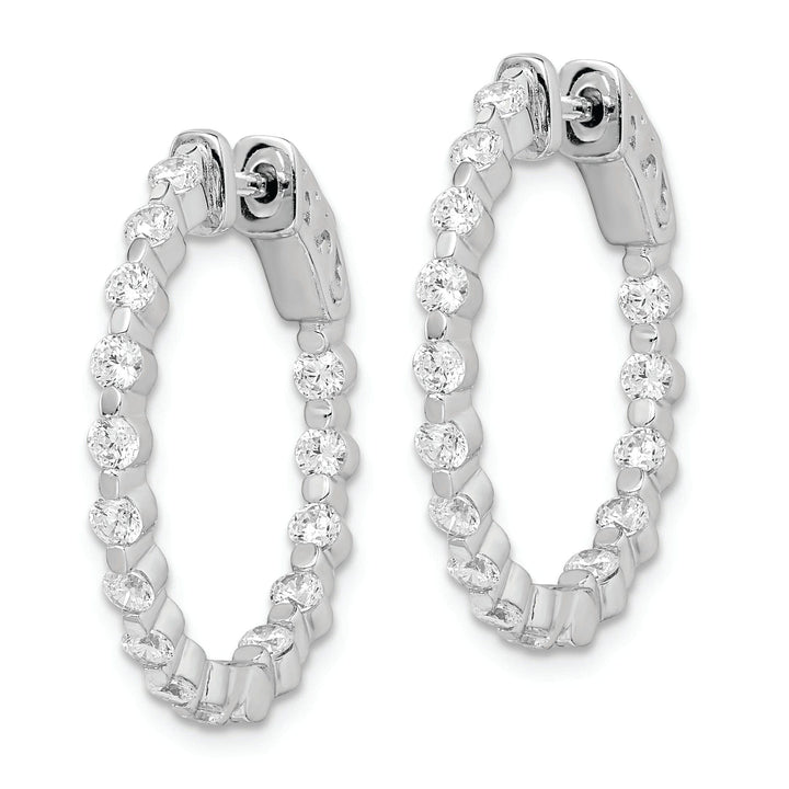 Sterling Silver CZ Hoop Earrings