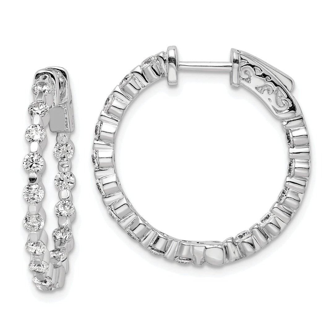 Sterling Silver CZ Hoop Earrings