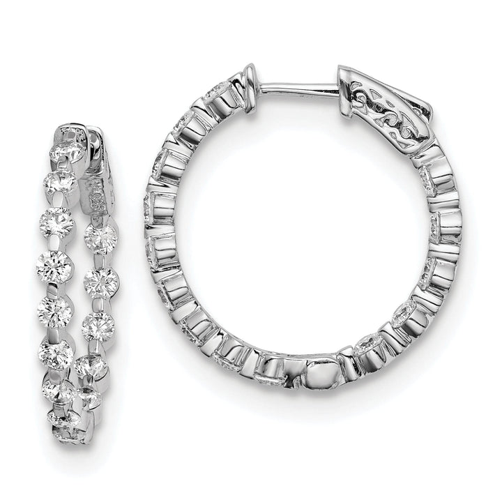 Sterling Silver CZ Hoop Earrings