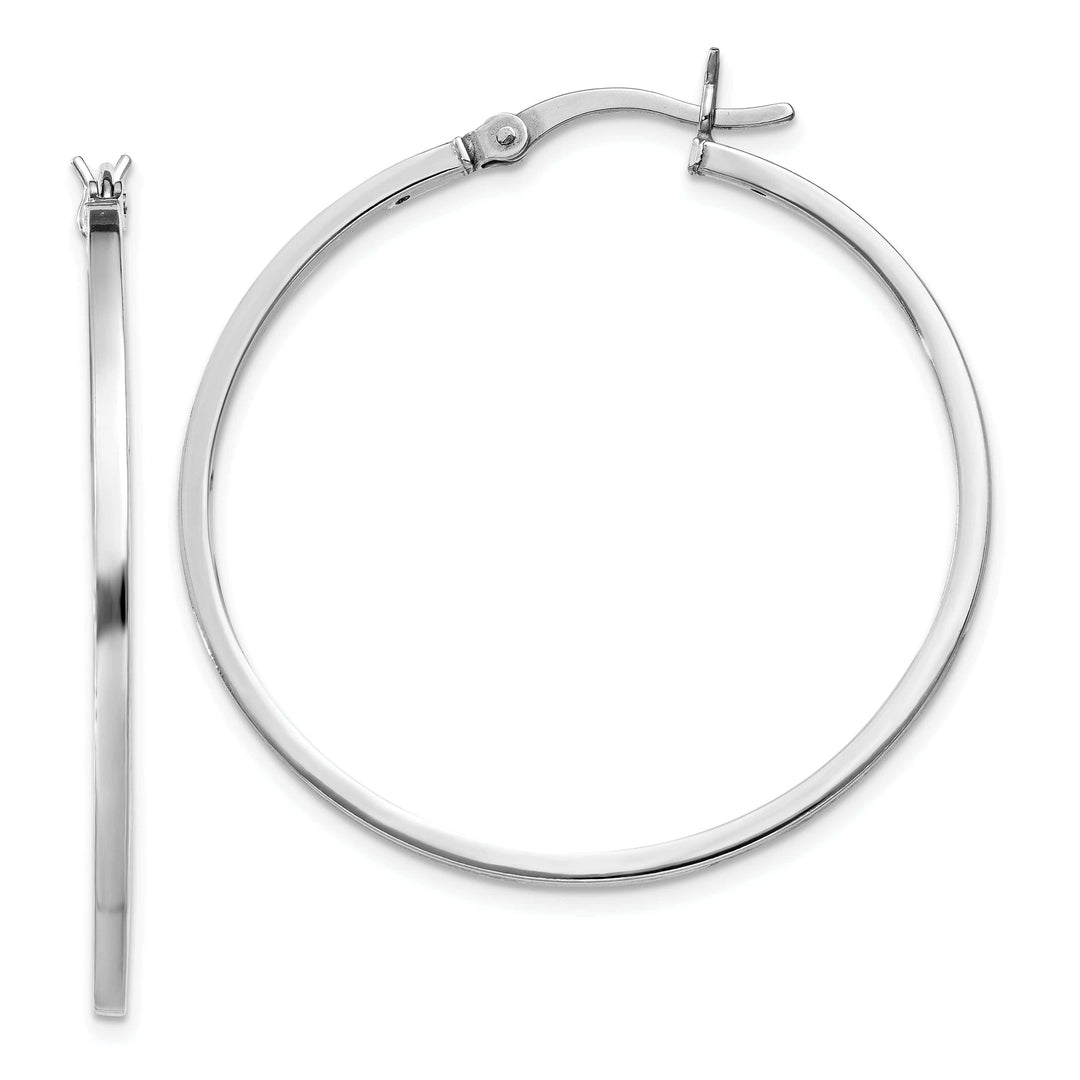 Sterling Silver Rhodium Finish Hinged Earrings