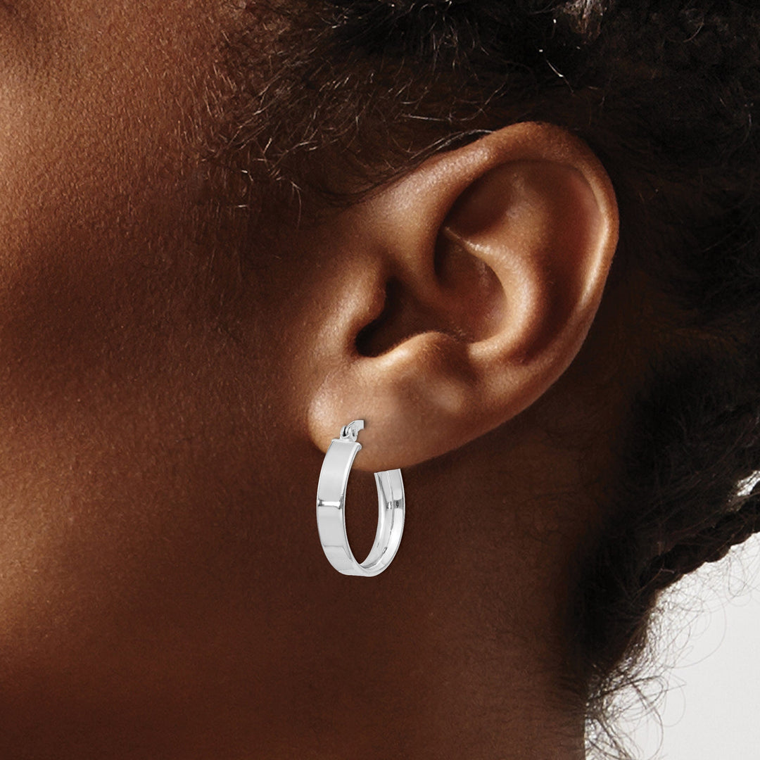 Sterling Silver Polished Finish Hinged Earrings