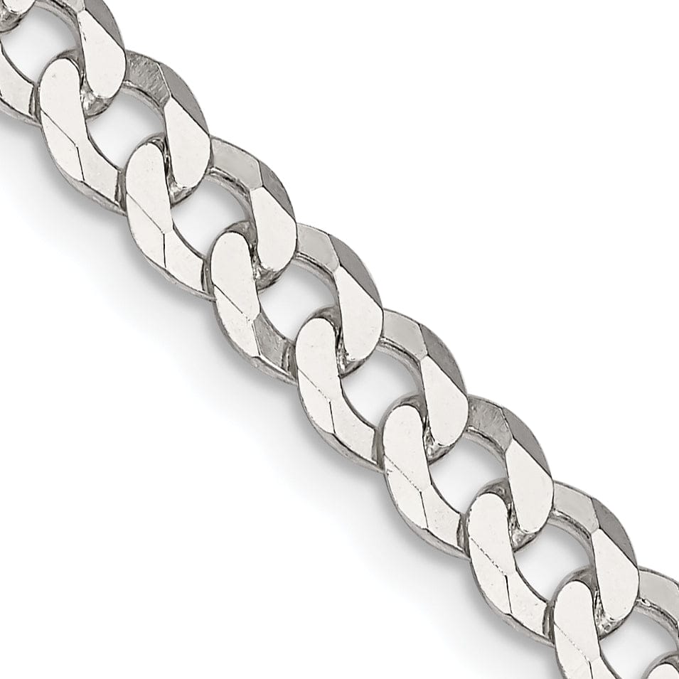 Silver 4.50-mm Solid Beveled Link Curb Chain