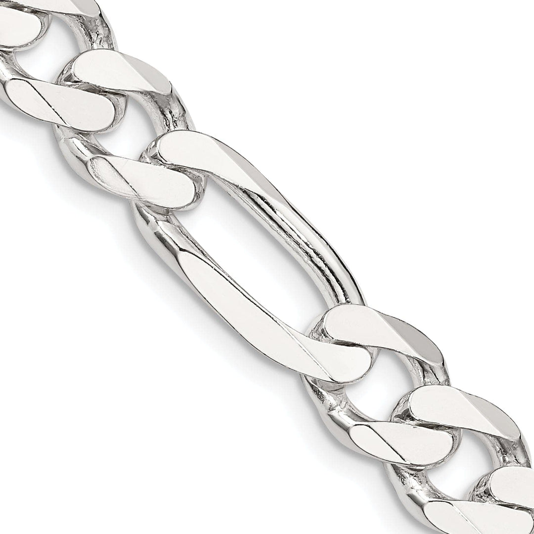 Silver Polished 9.00-mm Solid Figaro Chain