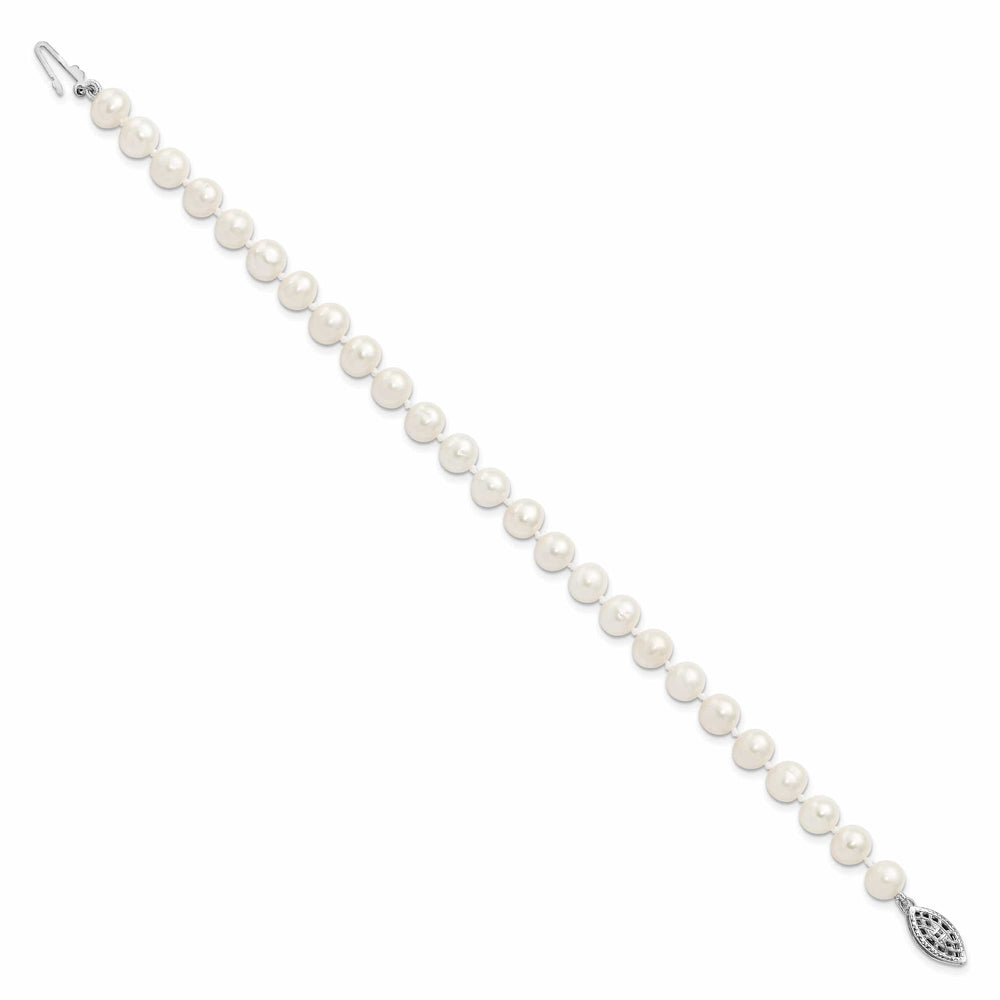Sterling Silver White Freshwater Pearl Bracelet