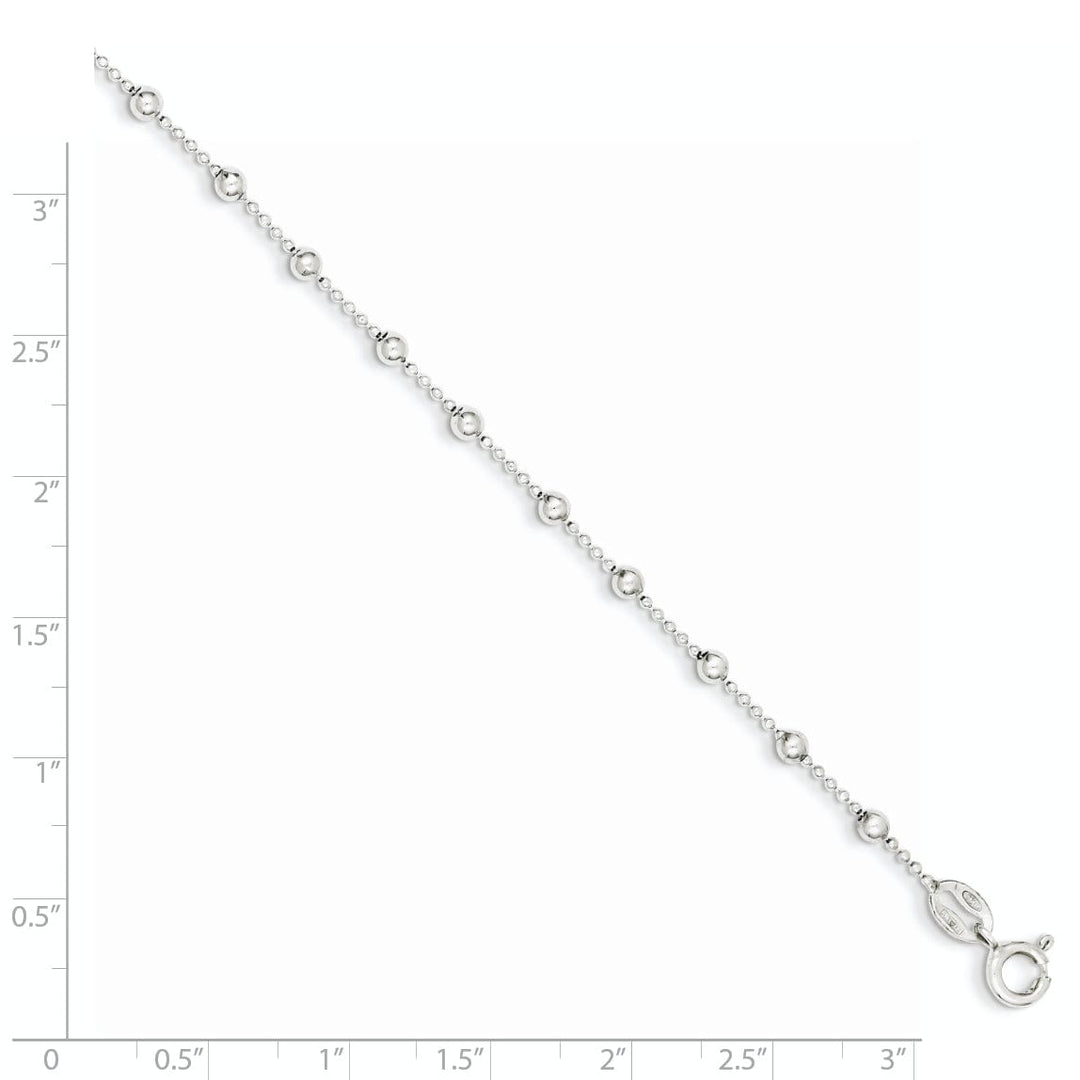 Sterling Silver Polished Finish Beaded Bracelet