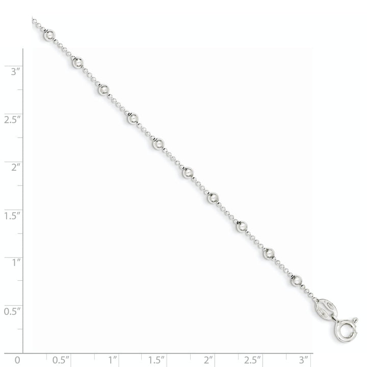 Sterling Silver Polished Finish Beaded Bracelet
