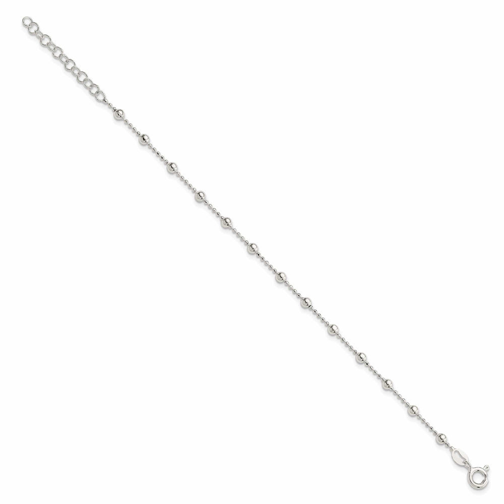 Sterling Silver Polished Finish Beaded Bracelet