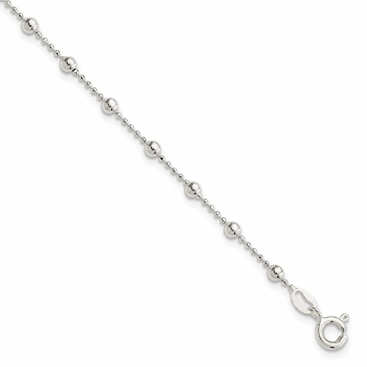 Sterling Silver Polished Finish Beaded Bracelet