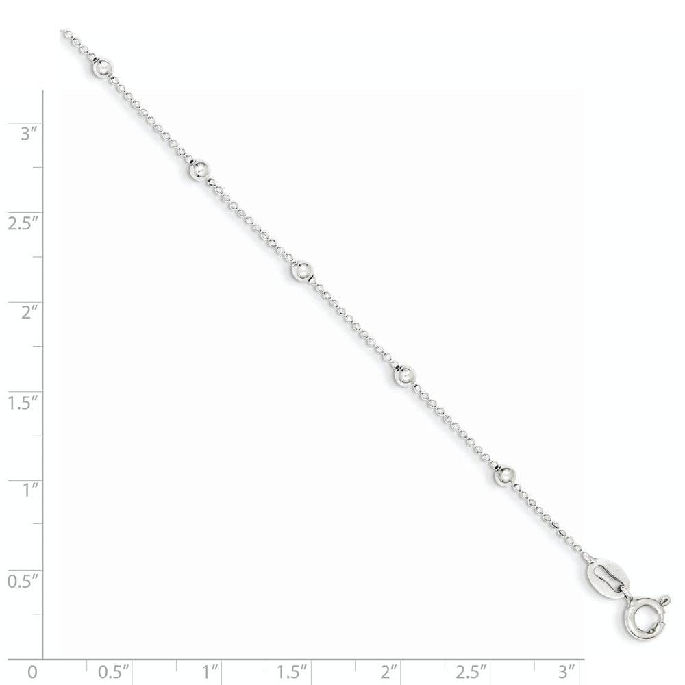 Sterling Silver Polished Finish Beaded Bracelet