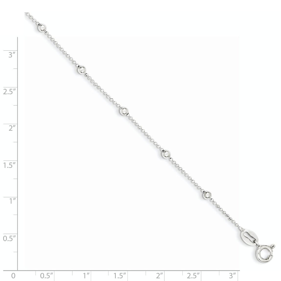 Sterling Silver Polished Finish Beaded Bracelet