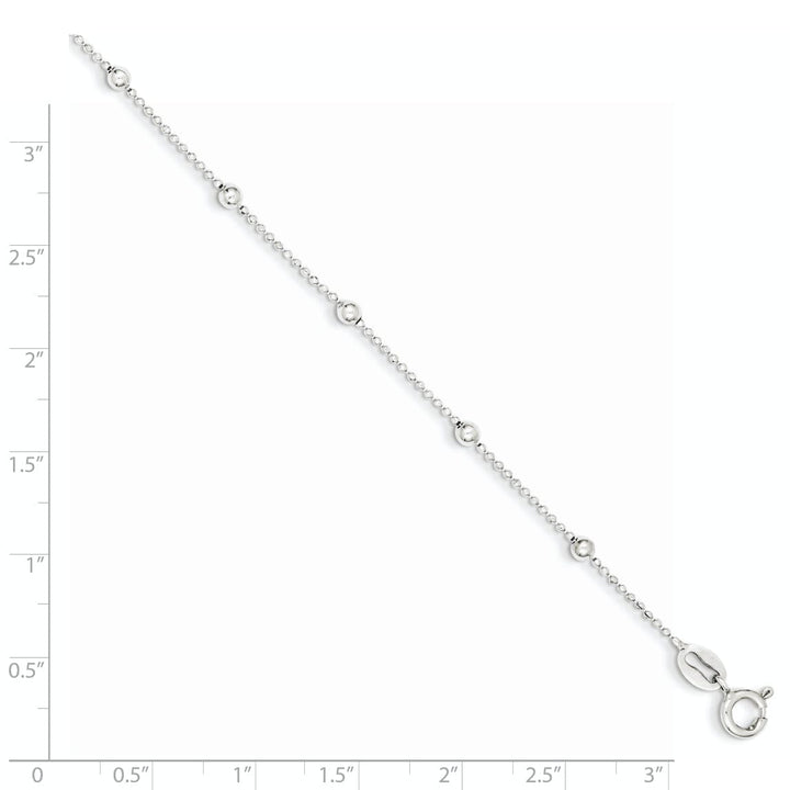 Sterling Silver Polished Finish Beaded Bracelet