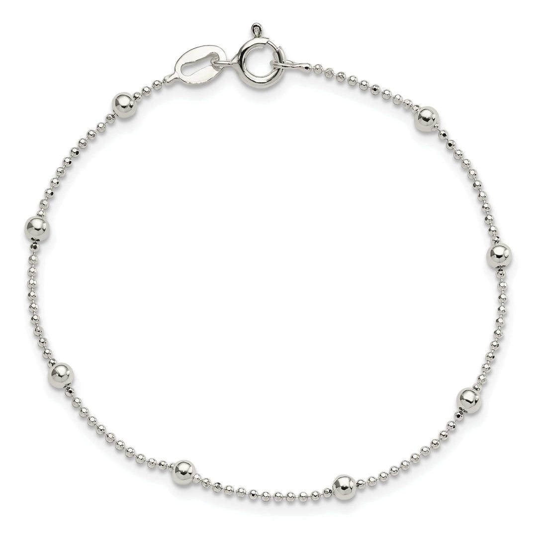 Sterling Silver Polished Finish Beaded Bracelet