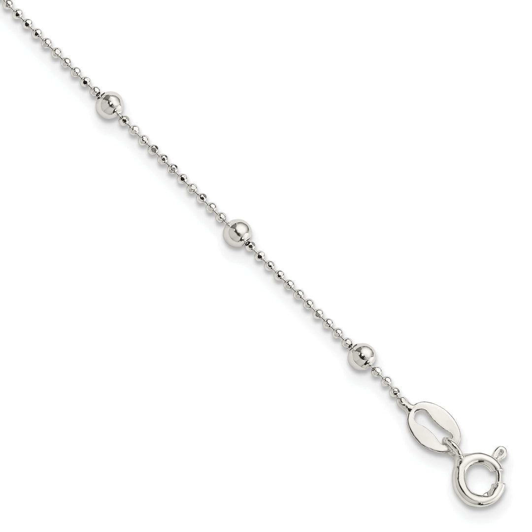 Sterling Silver Polished Finish Beaded Bracelet