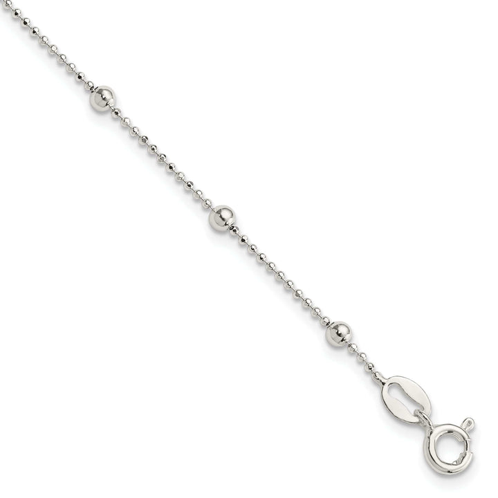 Sterling Silver Polished Finish Beaded Bracelet