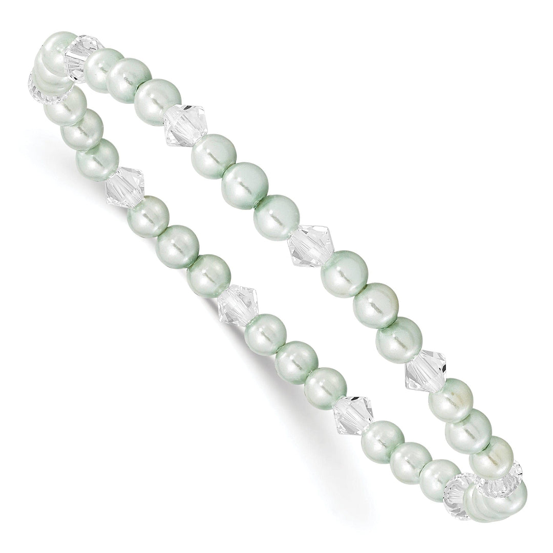 Green Shell Pearl Swarovski Child Bracelet