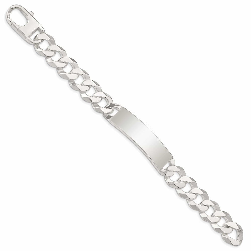Silver Polished Curb Link ID 7.50 inch Bracelet