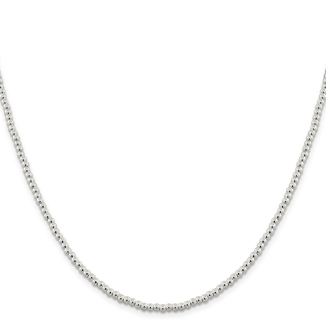 Sterling Silver Necklace Beaded Box Chain 3MM