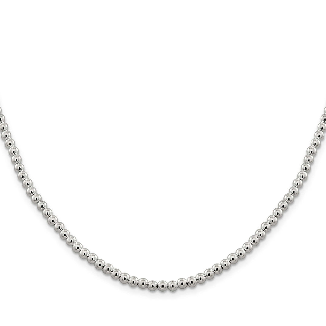 Sterling Silver Necklace Beaded Box Chain 4MM