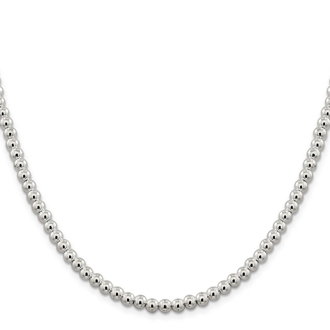 Sterling Silver Necklace Beaded Box Chain 5MM